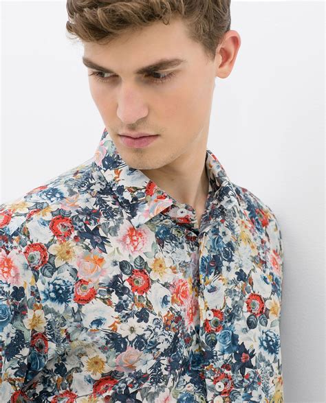 floral print shirt zara|zara men's floral shirts.